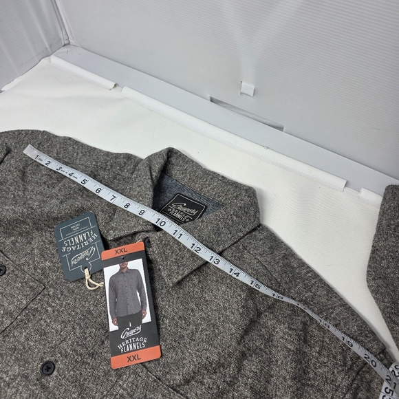 NWT Grayers Heritage Flannel Button Down Shirt Heavy Cotton Mens Size‎ 2XL Gray. - Picture 9 of 10